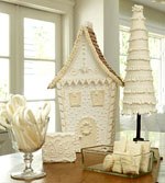 white gingerbread house ideas